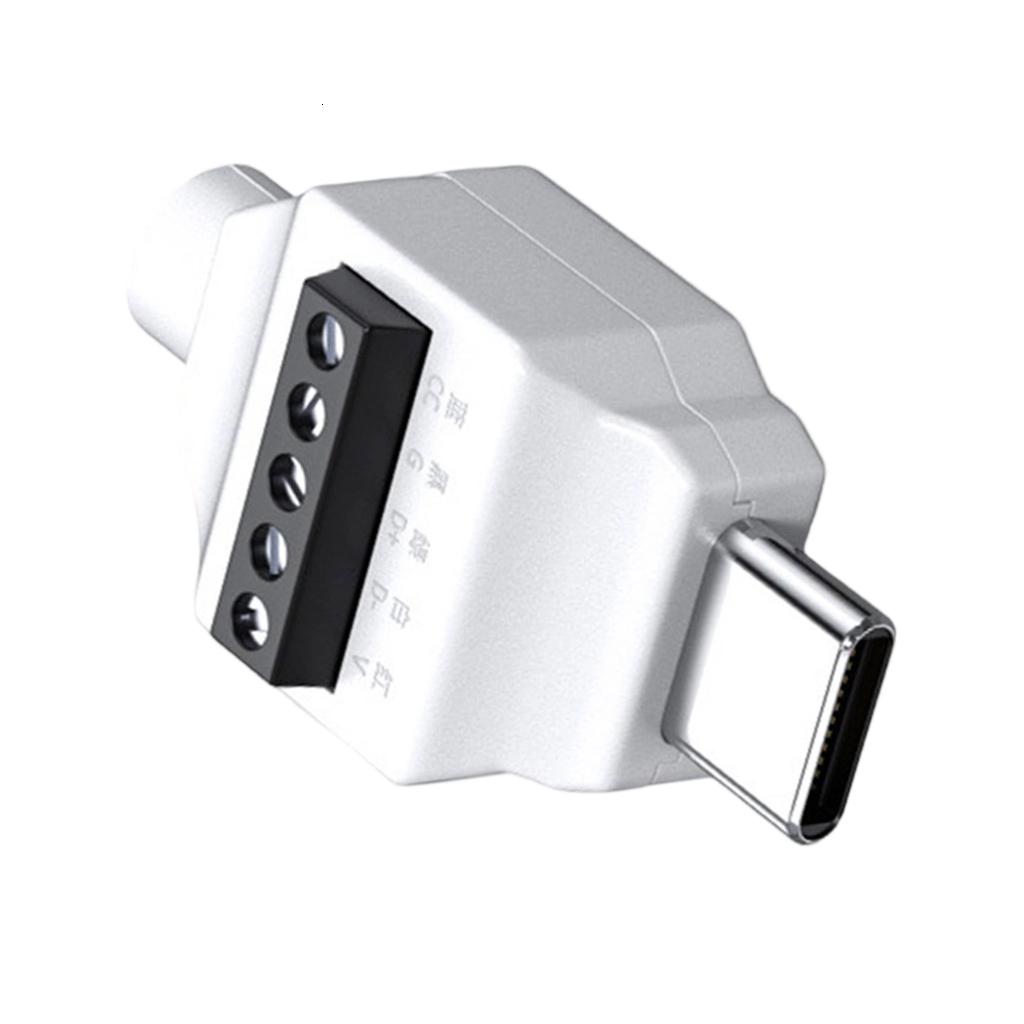 TQUXNGA USB-C Male Naar 5Pin/4Pin Soldeerloze Crimp Connector – 480 Mbps Data – 65W Opladen – Voor Snelle Kabelreparatie En Projecten
