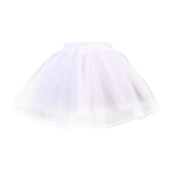Zonest Women Girls Double Layers Solid Color Short Tulle Petticoats Elastic Waistband A