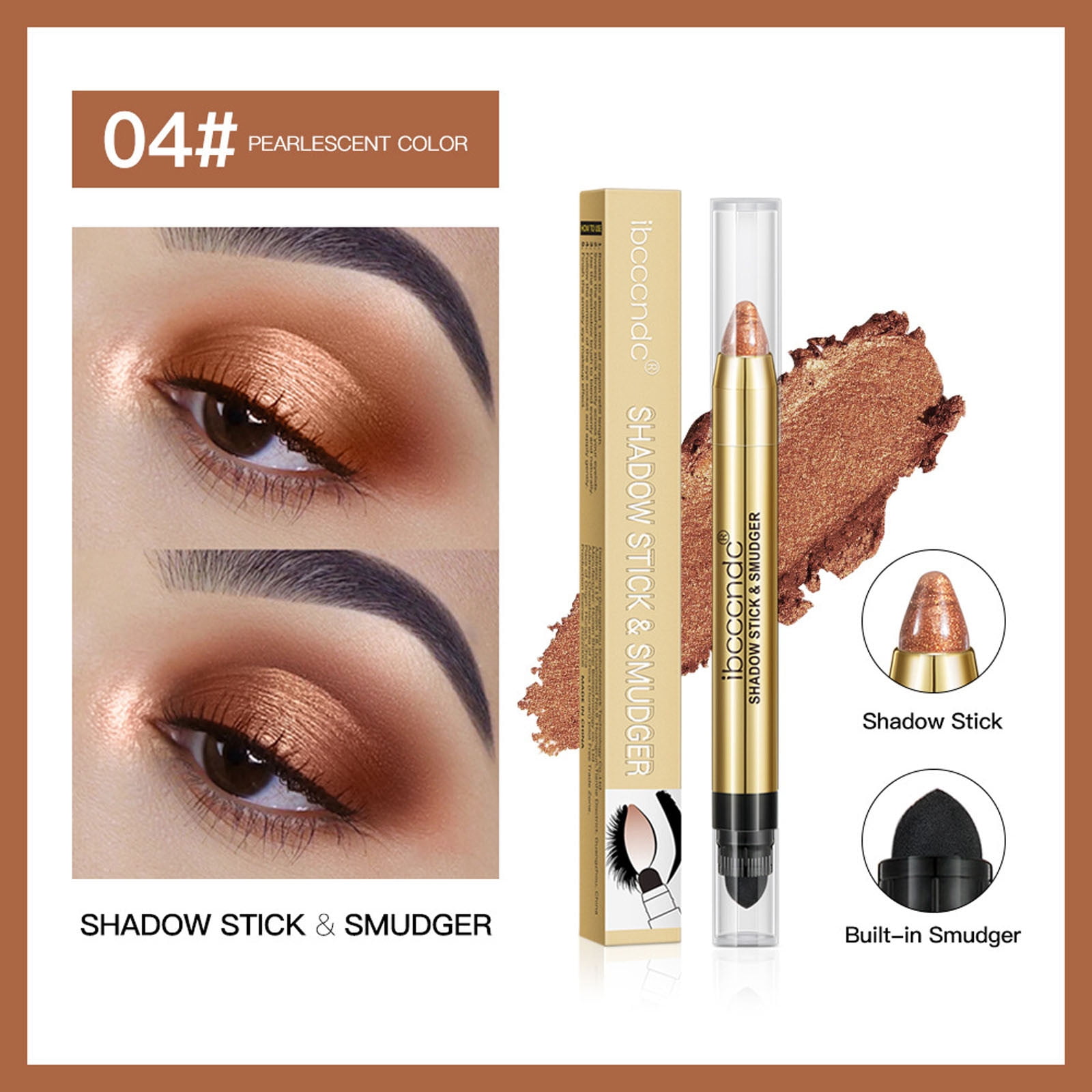 ZongRen Highgloss Eyeshadow Pen Onestroke Shaping Doubleended Eyeshadow Stick,Cream Shimmer