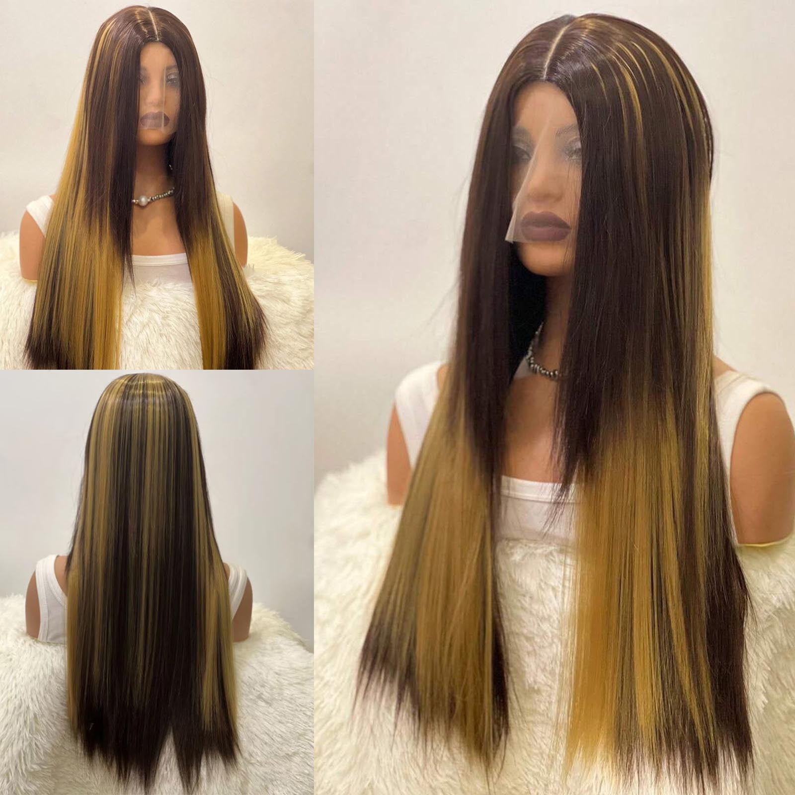 ZongRen Lace Front Synthetic Fiber Wig For Long Straight Hair Hair Large Wig Headcover 70cmDaily