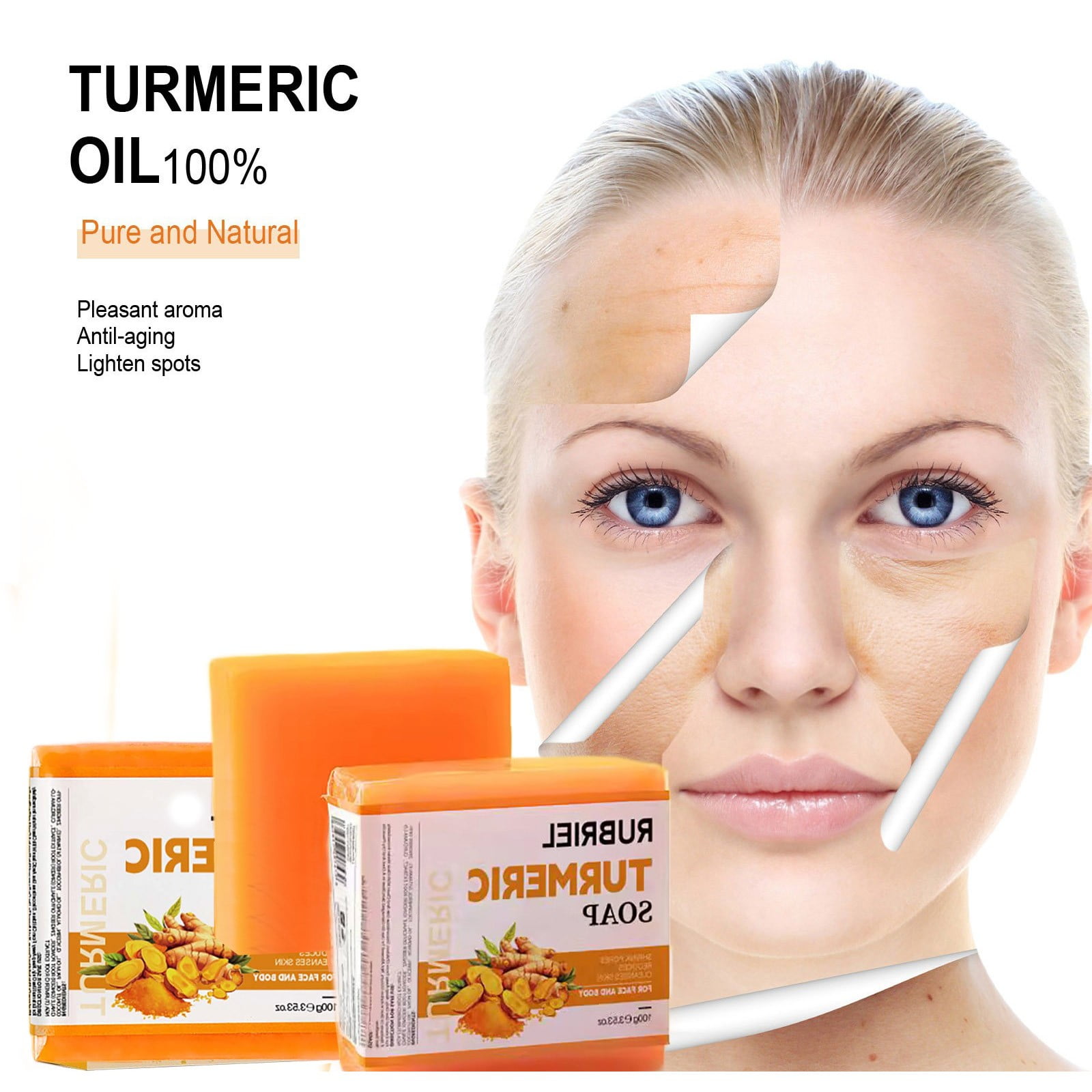 ZongRen Soap Lemon Turmeric Soap Tablets Cleansing Turmeric Soap Facial