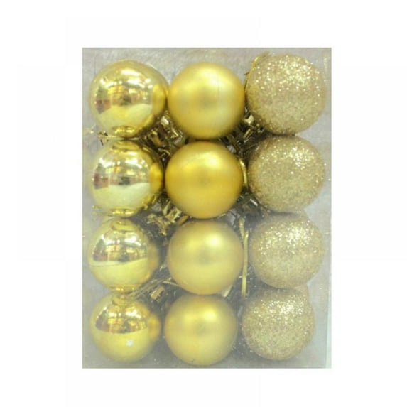 Zonghan 24pcs 30mm Christmas tree baubles plain glitter Christmas ornament ball decoration ball
