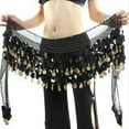 thumbnail image 1 of Zonghan New Fashion Multi Color Chiffon Belly Dance Hip Wrap Scarf Coin Sequin Waistband Skirt Drop Shipping Black, 1 of 6