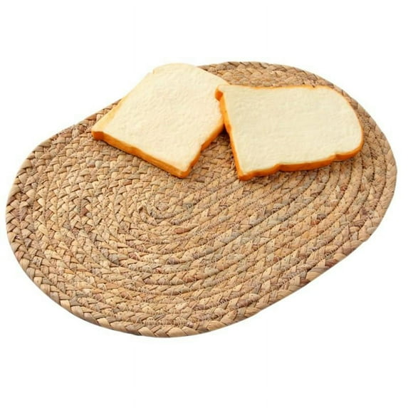 Zonghan Straw round thickened home dining table insulation pad coaster pan mat pot mat placemat 30*40cm oval