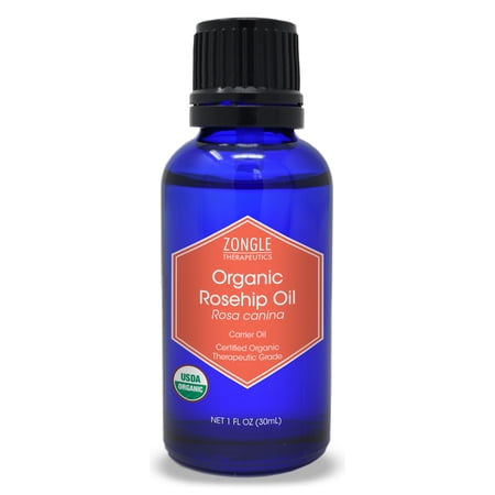 Zongle USDA Certified Organic Rosehip Oil, Rosa Canina, Cold Pressed, 1 OZ