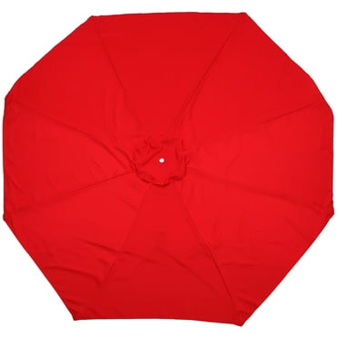 Zonh 10ft 8 Ribs Patio Umbrella Canopy Cover Outdoor Replacement (Red)