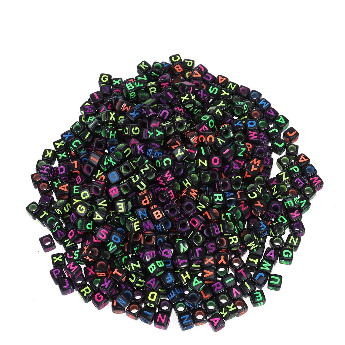 720 PCs 7mm Alphabet Letter Beads Set - Black & White Acrylic Beads For Jewelry Making & DIY
