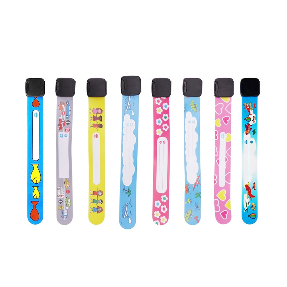 Zonh 8pcs Child Safety ID Wristband Waterproof AntiLost Bands for Kids