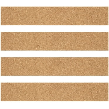 Zonh Cork Board Pin Board 4Pcs Adhesive Cork Strip for Office Memo, 30X5X0.6CM