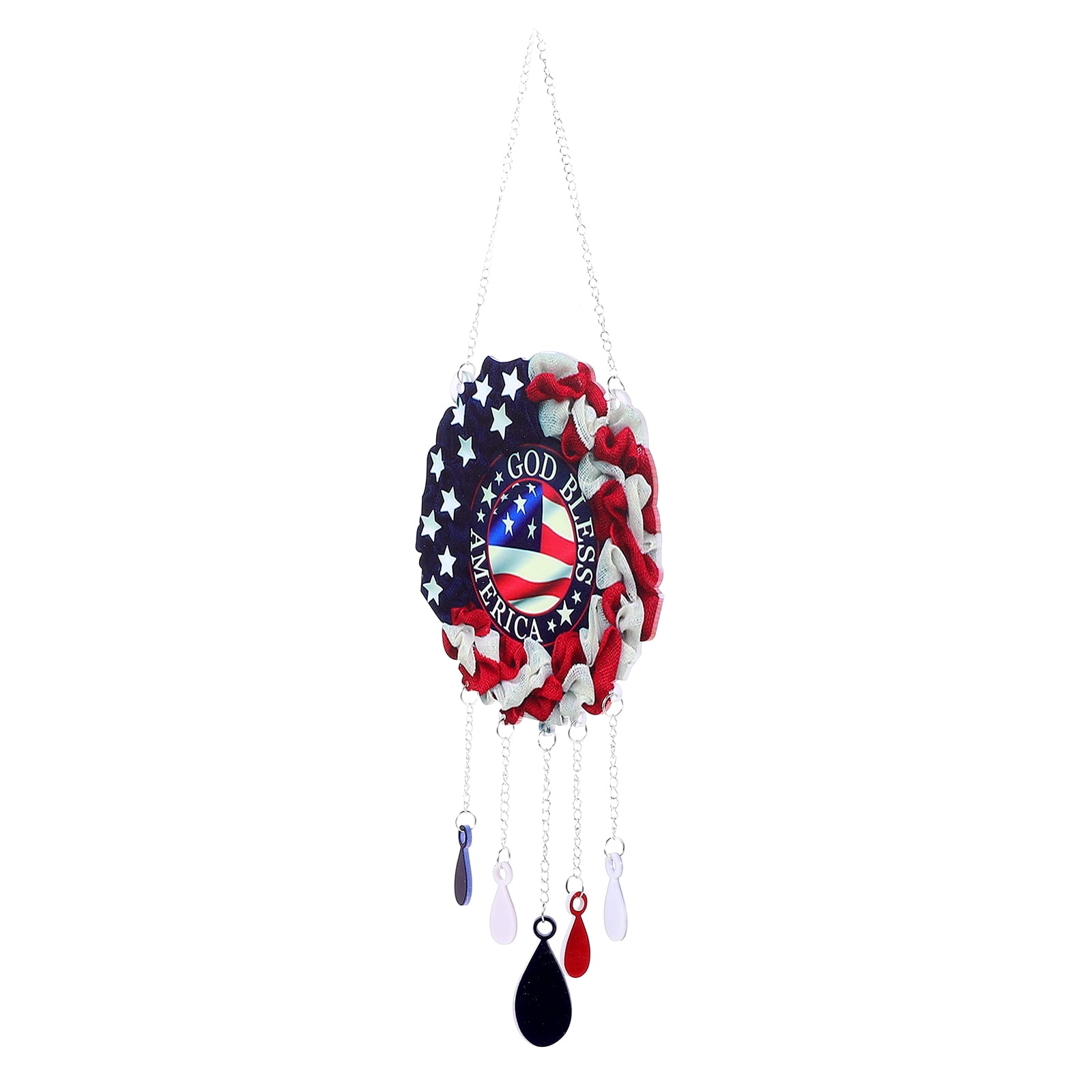 Zonh USA Flag Wind Chime for 4th of July Garden Decor