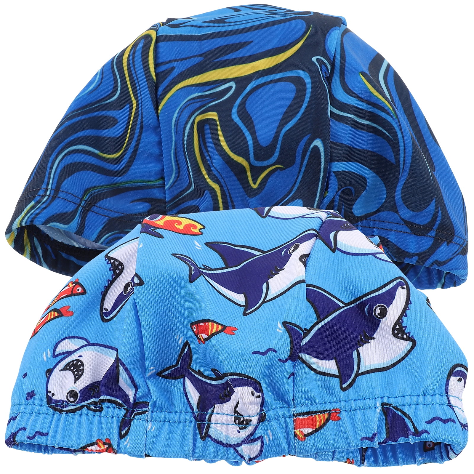 Zonh Kids Spandex Swim Cap Shark Car Pattern