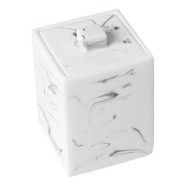 Zonh Marble Cotton Swabs Box with Lid Makeup Holder