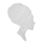 Zonh Silicone Resin Tray Molds Afro Female Head Lady Epoxy Casting DIY Coaster Molds