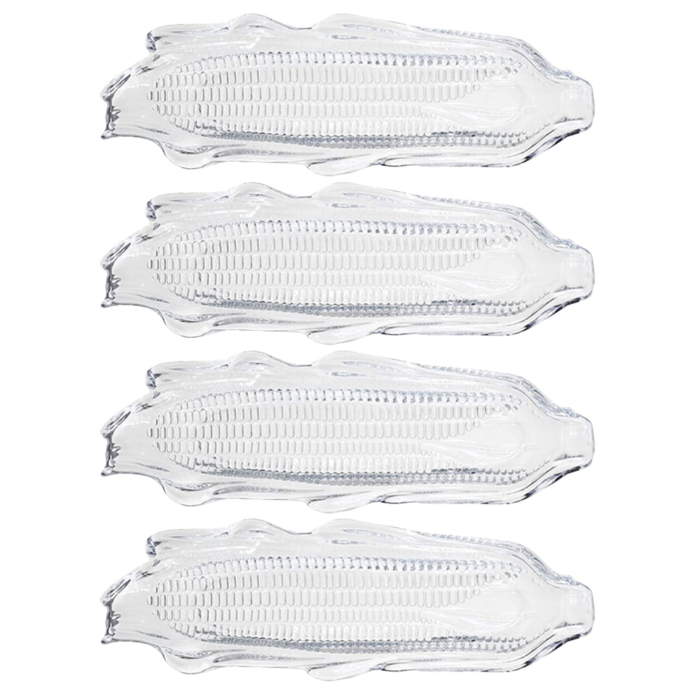 Zonhebin 4pcs Clear Plastic Corn Cob Trays Sweet Corn Butter Holder