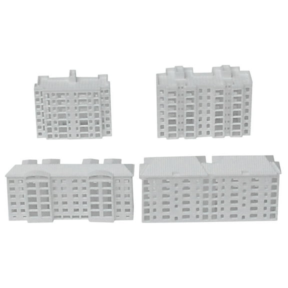 Zonhebin 4pcs Miniature Apartment Building Model Microlandscape Layout Prop Plastic Small Building