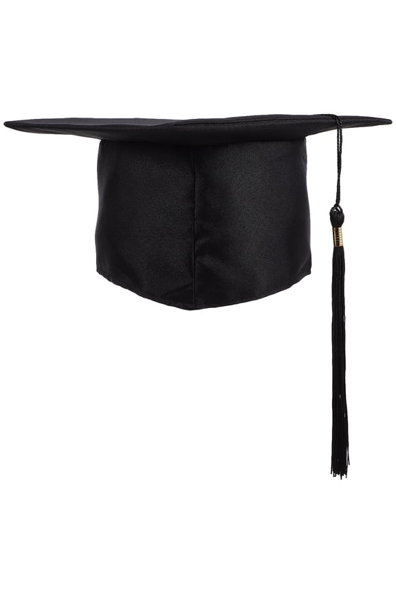 Black Graduation Cap with Tassel - Bachelor Master