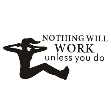 Zonhebin Gym Workout Quote Exercise Wall Sticker Black