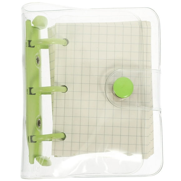 Zonhebin Mini Binder Pocket 3 Ring Binder Cover with Pockets Green