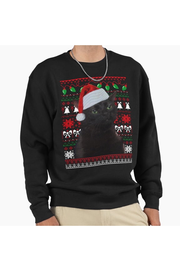 Zoning Out Cat Meme Funny Xmas Sweater Graphic Unisex Sweatshirt Funny Retro Art G21457, Up to Size 5XL