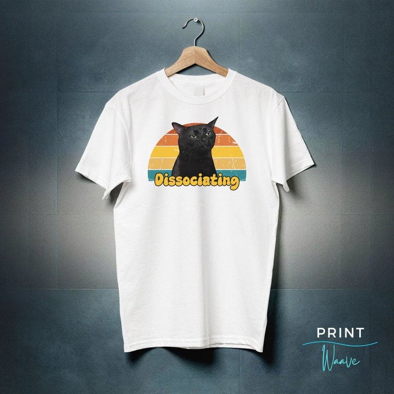 Zoning Out T Shirt Black Cat Funny Meme, Crying Cat Sad, El Gato 