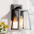 thumbnail image 1 of LNC Zonk 9.5-in H Sand Black with Seeded Glass Shade Modern Outdoor Wall Light,9.4"H, 1 of 13