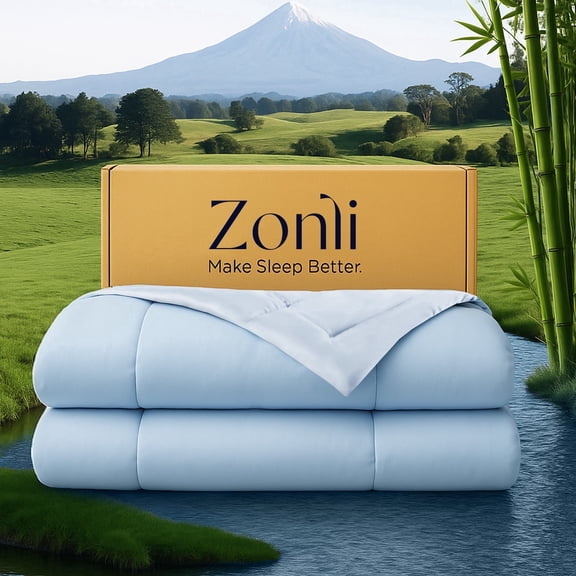 Zonli Z-Magic Cooling Bamboo Viscose Comforter Breathable Light Blue 90x108