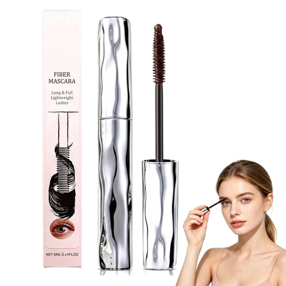 Zonoroy Volumizing Waterproof Mascara – Curling Silver Stick, Lengthening Fiber Formula, Smudge-Proof & Sweat-Proof for All-Day Wear(black 1PC)