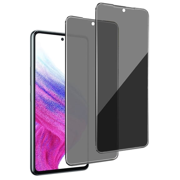 ZYQEEE 2 Pack Privacy Screen Protector for Samsung Galaxy A53 5G 6.5in, Anti-Spy Tempered Glass, Bubble-Free, Easy Install