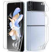 ZYQEEE 2 Sets Screen Protector for Samsung Galaxy Z Flip 4 - 6.7", Front Flim + Back Flim Full Coverage for Galaxy Z Flip4, HD Clear Scratch Resistant, Premium Folding