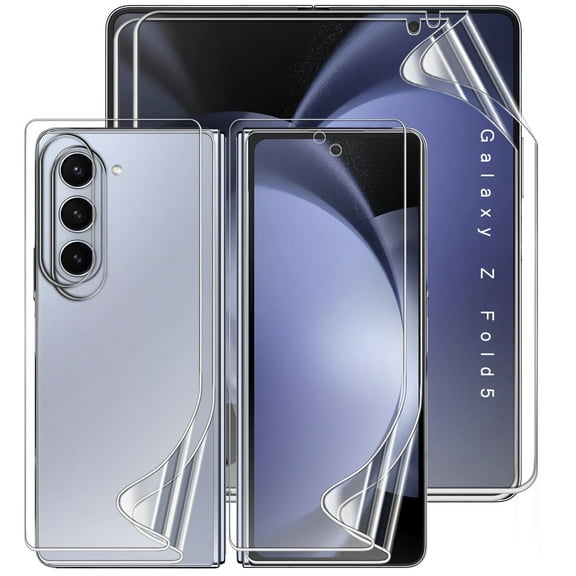 ZYQEEE 2 Sets Screen Protector for Samsung Galaxy Z Fold 5 - 7.6", Front Flim + Back Flim Full Coverage for Galaxy Z Fold5, HD Clear Scratch Resistant, Premium Folding