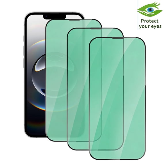 Zonyee 3 Pack Anti Blue Light Screen Protector Compatible for iPhone 17e/ iPhone 16e - 6.1"Green Light Eye Protection Tempered Glass, Bubble-Free