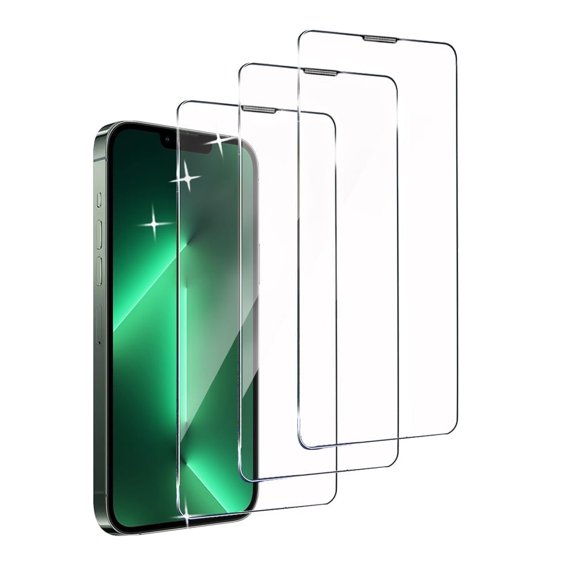 ZYQEEE 3 Pack HD Clear Screen Protector for iPhone 13 Pro Max - 6.7", Anti-Scratch Dust-Proof Tempered Glass Protective Film, Bubble-Free, Easy Install