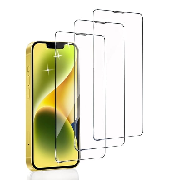ZYQEEE 3 Pack Clear Screen Protector Compatible for iPhone 14 Plus - 6.7", Anti-Scratch Dust-Proof Tempered Glass Film, Bubble-Free, Easy Install