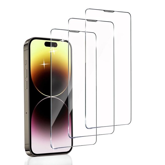 ZYQEEE 3 Pack HD Clear Screen Protector for iPhone 14 Pro - 6.1", Anti-Scratch Dust-Proof Tempered Glass Protective Film, Bubble-Free, Easy Install