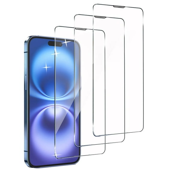 ZYQEEE 3 Pack HD Clear Screen Protector Compatible for iPhone 16 - 6.1", Anti-Scratch Dust-Proof Tempered Glass Protective Film, Bubble-Free, Easy Install