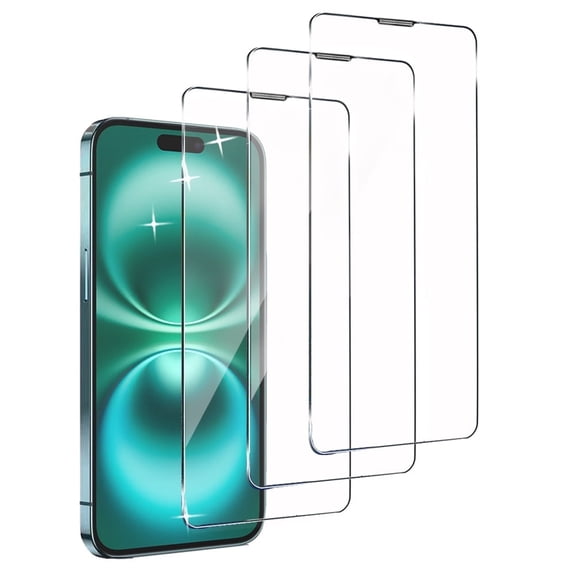ZYQEEE 3 Pack Clear Screen Protector Compatible for iPhone 16 Plus - 6.7", Anti-Scratch Dust-Proof Tempered Glass Film for Apple 16 Plus, Bubble-Free, Easy Install