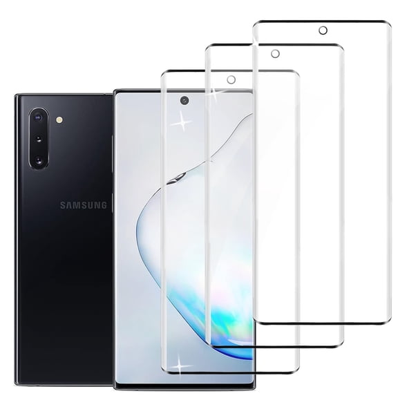 ZYQEEE 3-Pack Clear Screen Protector Tempered Glass for Samsung Galaxy Note 10,Easy Installation, Case Friendly for Samsung Note 10