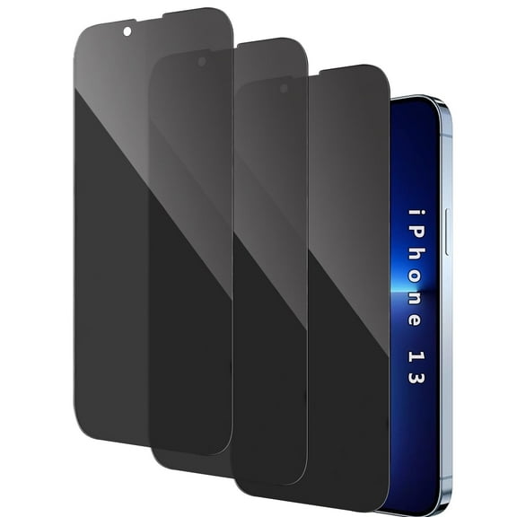 ZYQEEE 3 Pack Privacy Screen Protector Compatible for iPhone 13 - 6.1", Anti-Spy Tempered Glass, Bubble-Free, Easy Install