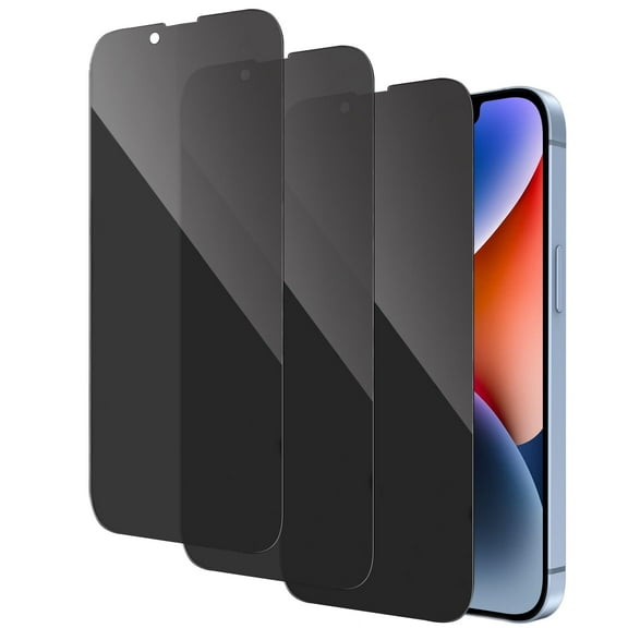 ZYQEEE 3 Pack Privacy Screen Protector Compatible for iPhone 14 Plus - 6.7", Anti-Spy Tempered Glass, Bubble-Free, Easy Install