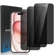 ZYQEEE [3 Pack] Privacy Screen Protector Compatible for iPhone 15 - 6.1", Tempered Glass Film Anti-spy 9H Hardness, Scratch Resistant, Case Friendly, Bubble Free