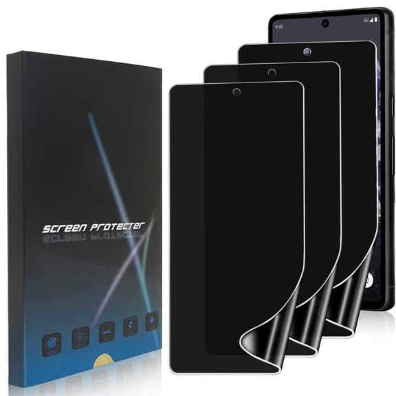 ZYQEEE 3 Pack Privacy Screen Protector for Google pixel 8 - 6.2",Anti-Spy Hydrogel Soft TPU Protective Film, Fingerprint Compatible, Curved Full Coverage [Not Tempered Glass]