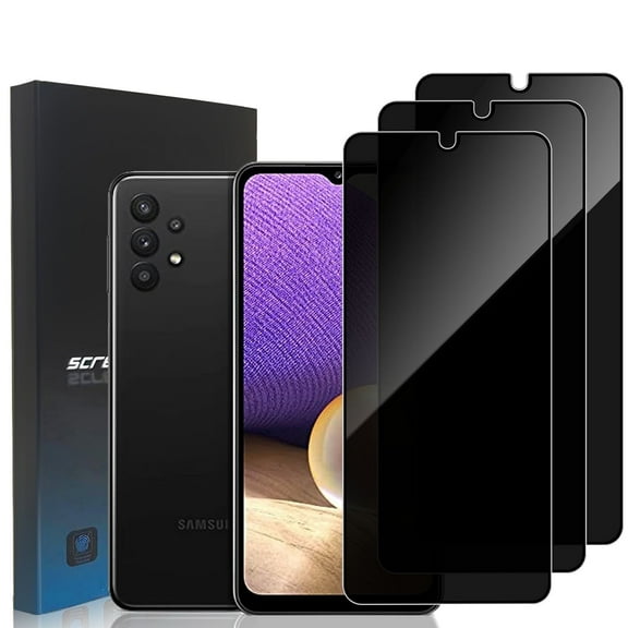 ZYQEEE Privacy Screen Protector for Samsung Galaxy A32 5G 6.5", Scratch Resistant Anti-Spy Tempered Glass Film, Bubble Free, Easy Installation,Case Friendly,3 Pack