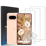 ZYQEEE 3 Pack Screen Protector for Google pixel 8, 6.2 inch HD Hydrogel Soft TPU Protective Film, Fingerprint Compatible, Curved Full Coverage [Not Tempered Glass]