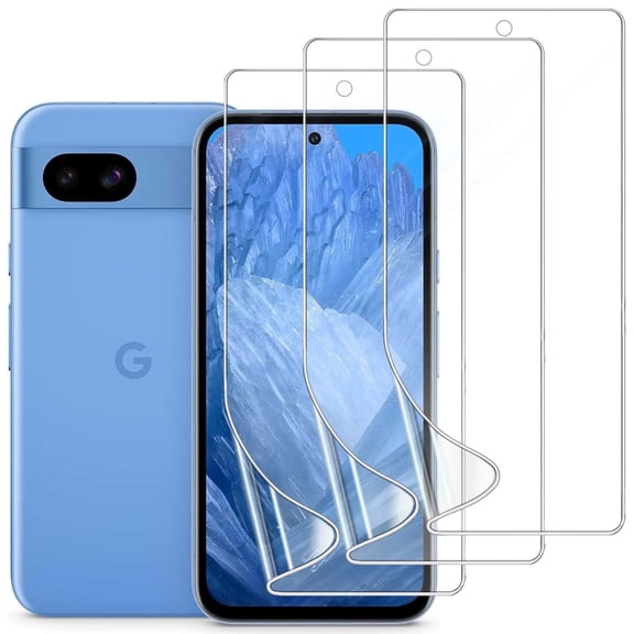 ZYQEEE 3 Pack Screen Protector for Google pixel 8a, 6.1 inch HD Hydrogel Soft TPU Protective Film, Fingerprint Compatible, Curved Full Coverage [Not Tempered Glass]