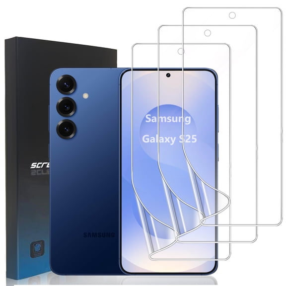ZYQEEE [3 Pack] Clear Screen Protector for Samsung Galaxy S25 5G 6.2", Soft TPU Protective Film [Not Tempered Glass],Support Fingerprint,Case Friendly
