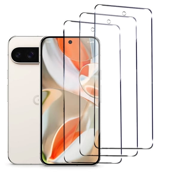 ZYQEEE Clear Screen Protector for Google Pixel 9 Pro, 6.3 inch Anti-Scratch Tempered Glass Film, Bubble-Free, Easy Install, 3 Pack