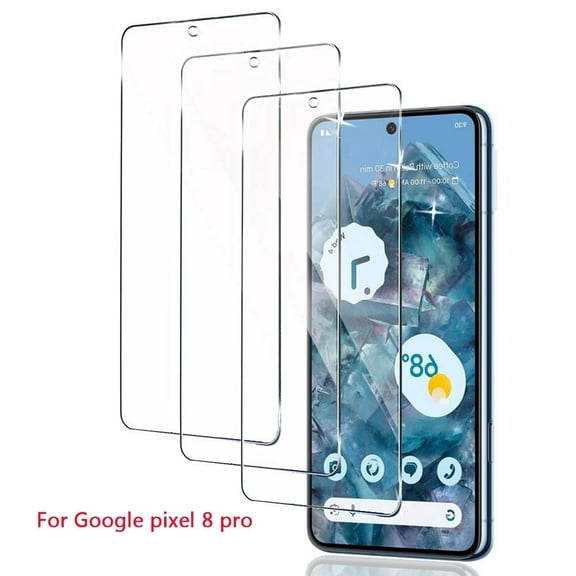 ZYQEEE HD Screen Protector Compatible for Google Pixel 8 Pro - 6.7", Anti-Scratch Tempered Glass Film, Bubble-Free, Easy Install, 3 Pack
