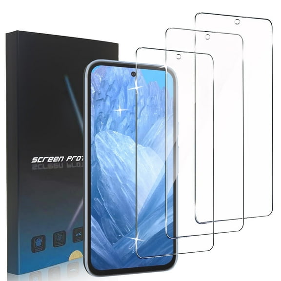 ZYQEEE HD Clear Screen Protector Compatible for Google Pixel 8a - 6.1", Anti-Scratch Tempered Glass Film, Bubble-Free, Easy Install, 3 Pack