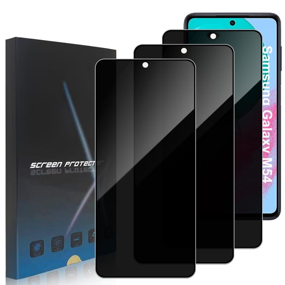 ZYQEEE Privacy Screen Protector Tempered Glass for Samsung Galaxy M54 - Scratch Resistant Protective Film - Easy Installation Edge to Edge Protection - Bubble Free