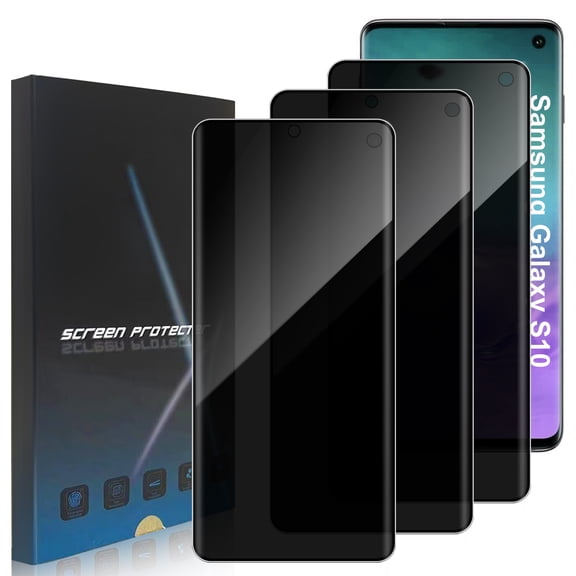 ZYQEEE Privacy Screen Protector Tempered Glass for Samsung Galaxy S10 6.1"- Scratch Resistant Protective Film - Easy Installation Edge to Edge Protection - Bubble Free